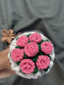 Handmade Crochet Flower Keychain