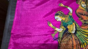 Hand-Painted Silk Saree with unstiched blouse