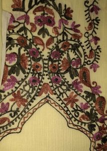 Embroidered Yellow dress material