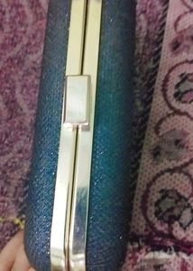 Shimmery Black Hand Clutch