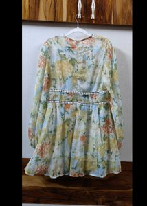 Floral Sheer Long Sleeve Mini Dress