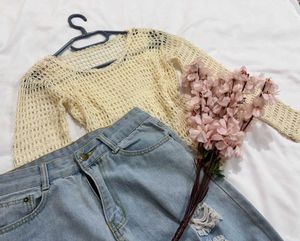 🎁Crochet Long Sleeve Top A