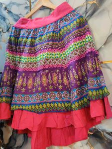 globus printed flair skirt large size