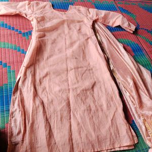 Peach Kurta Dupatta set