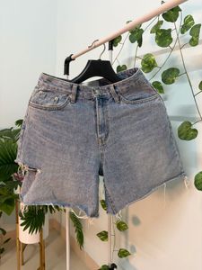 Distressed Cut-Out Denim Shorts