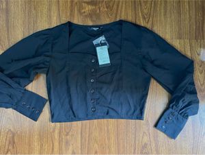 Carlton London Black Square Neck Top