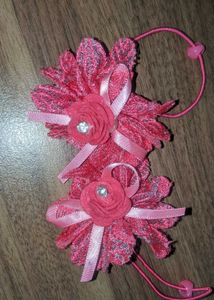 Cute Pink Flower Hair Ties (Set of 2)
