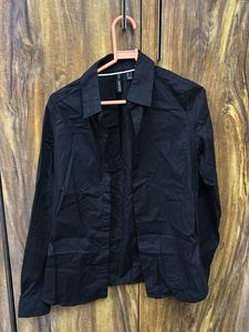 Classic Black Mango Button-Up Shirt