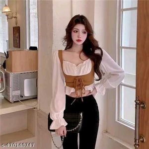 Corset Puff Sleeve Bustier Cute Top