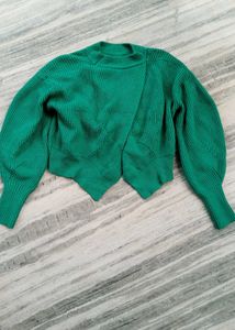 puffy sleeves ,tulip flower shaped korean sweater