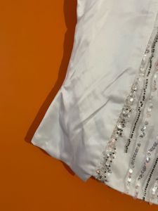 Sequin Embellished White Blouse