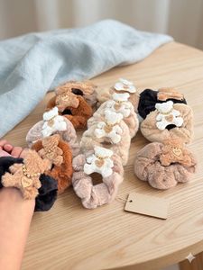Fuzzy Teddy Bear Scrunchies(set of 2 )