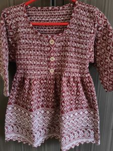 Patterned Top with 3/4 Sleeves