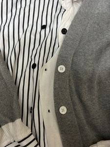 Stylish Striped &amp; Knit Layered Top