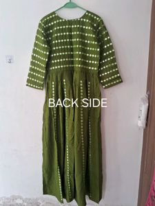 Elegant Green Ethnic Gown Frock Kurti mirror