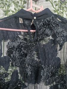 Sheer Floral Embellished Top