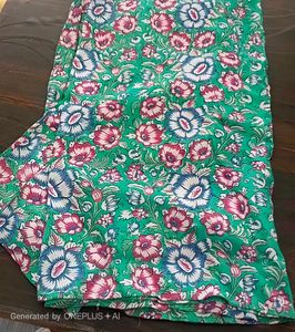 Teal Floral Print Kurta