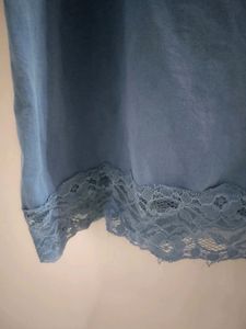 Beautiful Blue Lace Trim Tank Top