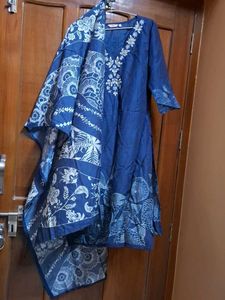 Blue Embroidered Kurta and dupatta