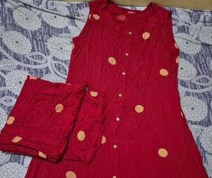 Red Kurta Set with Dupatta