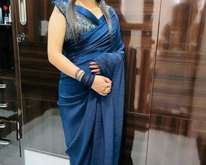 Designer Embellished Blouse with drapped saree
