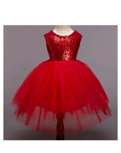 Girls red colour tutu dress for birthday party