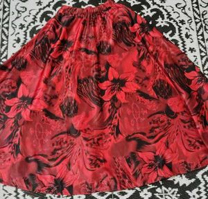 Vibrant Floral Print Ethnic jeans skirt