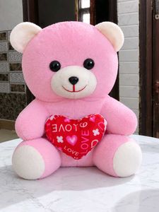 Cute Pink Teddy Bear with Heart