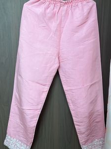 Pink Embroidered branded Kurta Set
