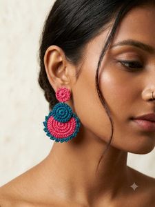 Boho Chic Jute &amp; Crochet Earrings