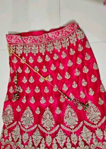 Stunning Embroidered Silk pink lehnga