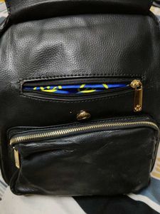 Kathleen Kelly Black Leather Backpack