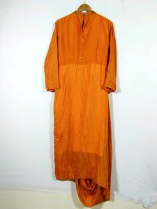 Orange Embroidery Printed Long Dress (Women)