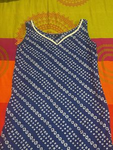 Beautiful Blue Bandhani Kurta