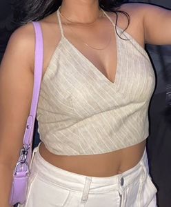 Striped v neck Crop top