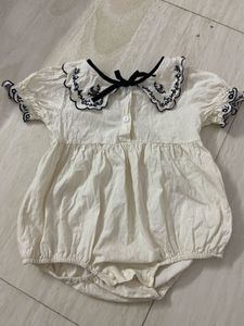 Baby Girl's Cute Romper with Collar