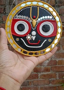 Divine Lord Jagannath Handmade Lippan Art (5.5 Inc
