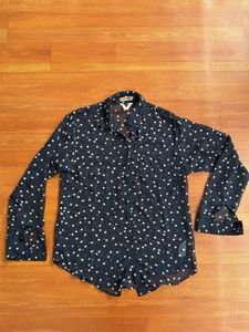 Chic Polka Dot Sheer Button-Up Blouse