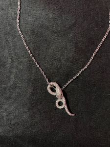 Snake Pendant Necklace with Crystals