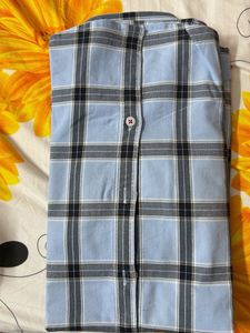 Spykar Men's Blue Plaid Button-Up Shirt