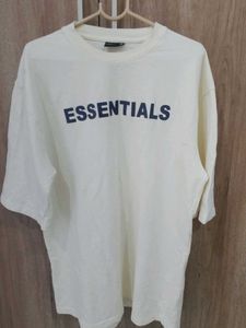 Cream "ESSENTIALS" T-Shirt