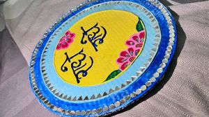 Handmade Lipan&amp; Mirror "Radhe " Wall Dec