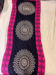 New Embroidered Pink &amp; Black Stole