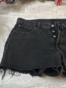 Black Denim Cut-off Shorts