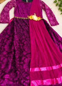 Stunning Purple & Pink Ethnic Gown