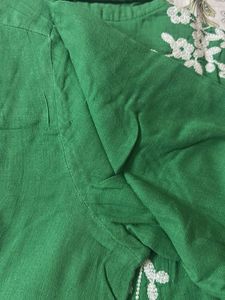 Westside Muslin Embroidered Green shirt