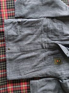 Men's Grey Textured Jacket