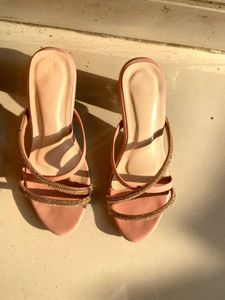 Sparkly Strappy Pink Heels