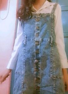 Denim Button-Front Mini Dress