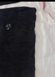 ZARA Black Distressed Knit Sweater